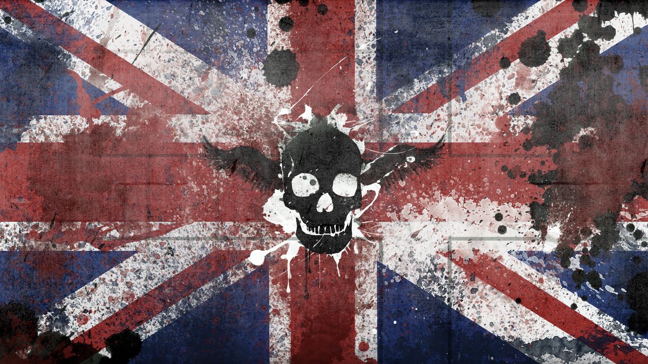 Wallpaper britain, united kingdom, symbols, flag, color, skull