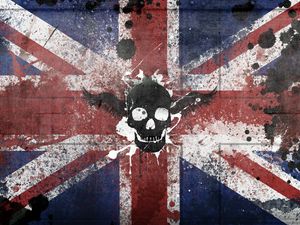 Preview wallpaper britain, united kingdom, symbols, flag, color, skull