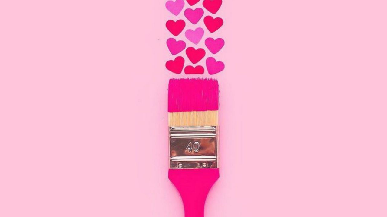 Wallpaper brush, paint, hearts, love, pink