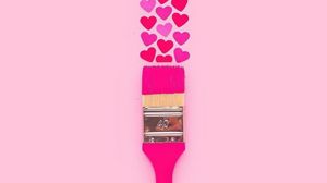 Preview wallpaper brush, paint, hearts, love, pink