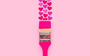 Preview wallpaper brush, paint, hearts, love, pink