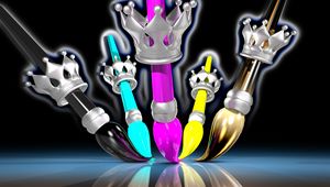 Preview wallpaper brushes, crowns, paint, multicolored