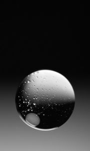 Preview wallpaper bubble, ball, liquid, abstraction, black and white