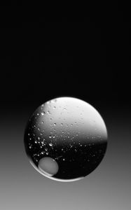 Preview wallpaper bubble, ball, liquid, abstraction, black and white