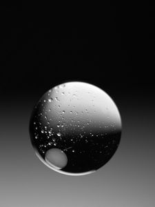 Preview wallpaper bubble, ball, liquid, abstraction, black and white