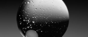 Preview wallpaper bubble, ball, liquid, abstraction, black and white