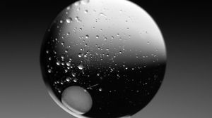 Preview wallpaper bubble, ball, liquid, abstraction, black and white