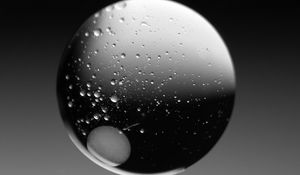 Preview wallpaper bubble, ball, liquid, abstraction, black and white