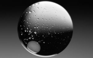 Preview wallpaper bubble, ball, liquid, abstraction, black and white