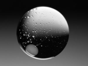 Preview wallpaper bubble, ball, liquid, abstraction, black and white