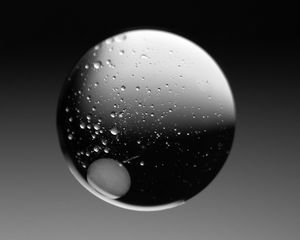 Preview wallpaper bubble, ball, liquid, abstraction, black and white