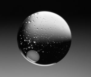 Preview wallpaper bubble, ball, liquid, abstraction, black and white