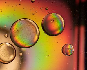 Preview wallpaper bubble, ball, rainbow, drops