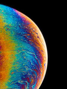 Preview wallpaper bubble, colorful, surface, macro