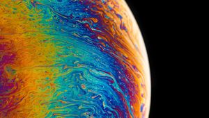 Preview wallpaper bubble, colorful, surface, macro