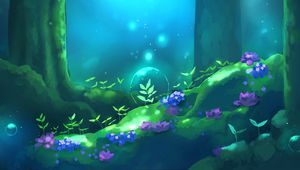 Preview wallpaper bubble, magic, flowers, forest