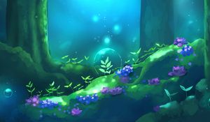 Preview wallpaper bubble, magic, flowers, forest