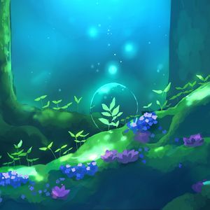 Preview wallpaper bubble, magic, flowers, forest