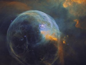 Preview wallpaper bubble nebula, nebula, glow, stars, space