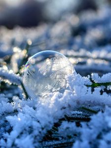 Preview wallpaper bubble, orb, frost, snow