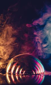 Preview wallpaper bubble, smoke, colorful, close-up