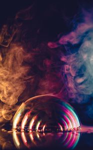 Preview wallpaper bubble, smoke, colorful, close-up