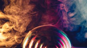 Preview wallpaper bubble, smoke, colorful, close-up
