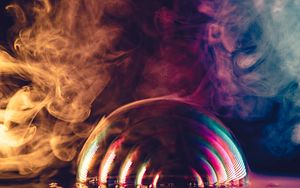 Preview wallpaper bubble, smoke, colorful, close-up