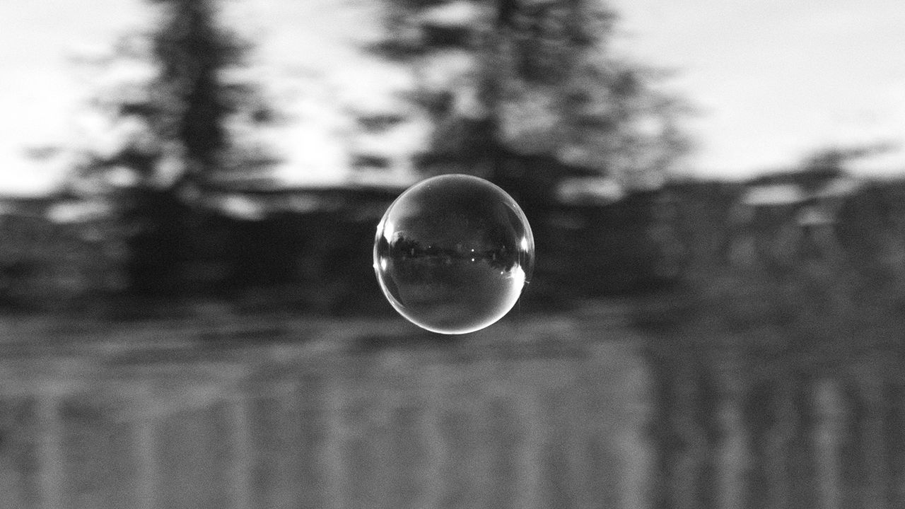 Wallpaper bubble, transparent blur, black and white