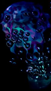 Preview wallpaper bubbles, abstraction, glare, dark