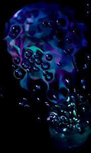 Preview wallpaper bubbles, abstraction, glare, dark