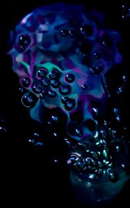 Preview wallpaper bubbles, abstraction, glare, dark
