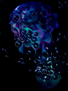 Preview wallpaper bubbles, abstraction, glare, dark