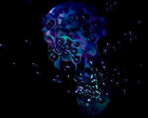 Preview wallpaper bubbles, abstraction, glare, dark