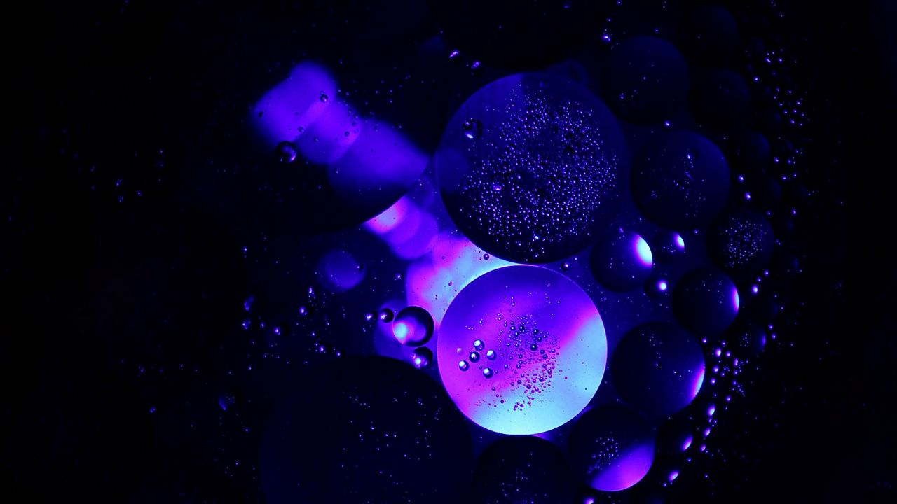 Wallpaper bubbles, air, circles, structure, transparent, purple