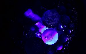 Preview wallpaper bubbles, air, circles, structure, transparent, purple