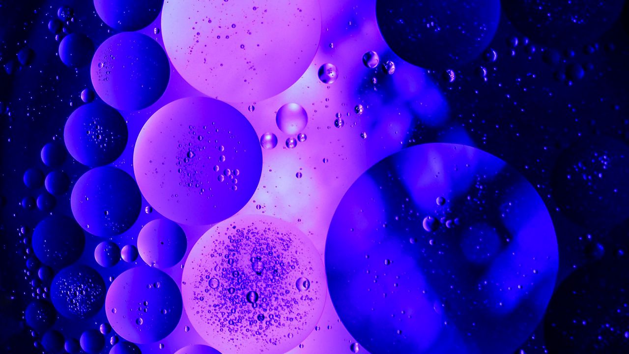 Wallpaper bubbles, air, circles, structure, transparent, purple, dark