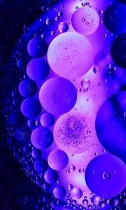 Preview wallpaper bubbles, air, circles, structure, transparent, purple, dark