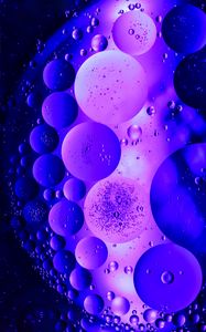 Preview wallpaper bubbles, air, circles, structure, transparent, purple, dark