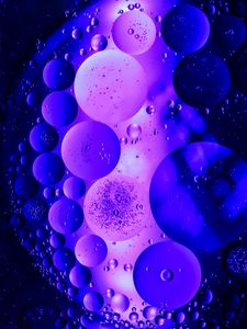 Preview wallpaper bubbles, air, circles, structure, transparent, purple, dark