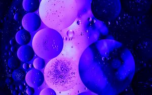 Preview wallpaper bubbles, air, circles, structure, transparent, purple, dark