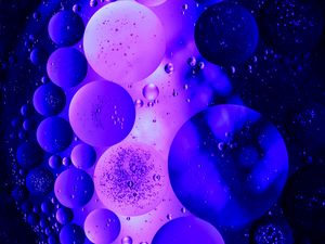 Preview wallpaper bubbles, air, circles, structure, transparent, purple, dark