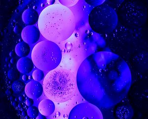 Preview wallpaper bubbles, air, circles, structure, transparent, purple, dark