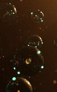 Preview wallpaper bubbles, balls, glare, 3d