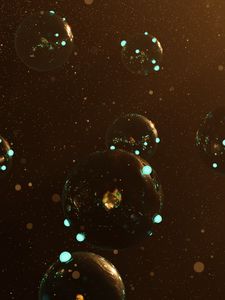 Preview wallpaper bubbles, balls, glare, 3d