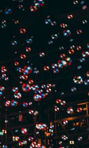 Preview wallpaper bubbles, blur, dark, night