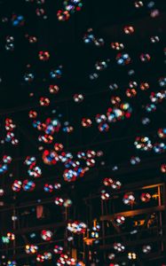 Preview wallpaper bubbles, blur, dark, night