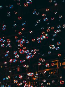 Preview wallpaper bubbles, blur, dark, night