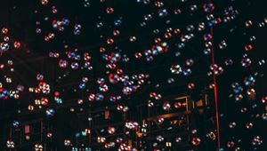 Preview wallpaper bubbles, blur, dark, night