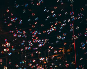 Preview wallpaper bubbles, blur, dark, night